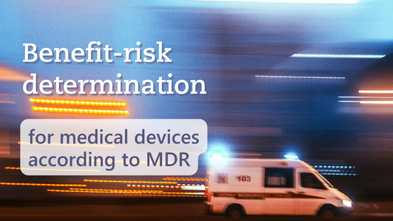 Blurred image of a moving ambulance at night with light trails, symbolizing dynamic benefit-risk evaluation