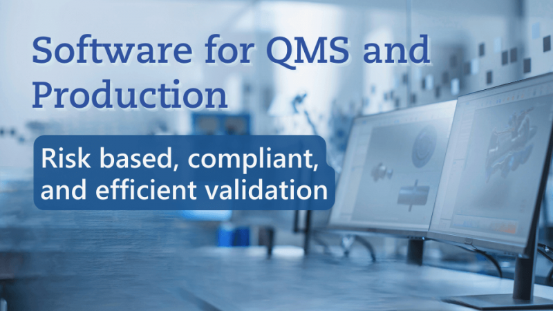 text image "Software for QMS and Production: Risk based, compliant, and efficient validation" by Metecon GmbH