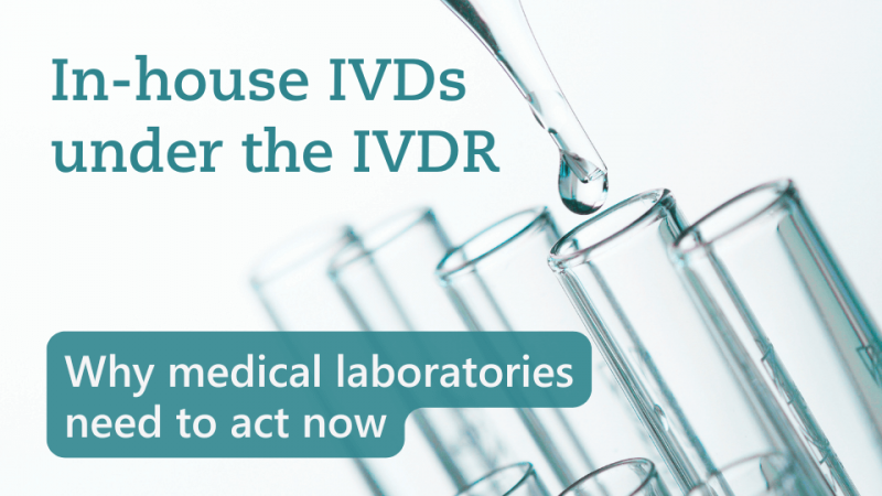 text image "In-house IVDs under the MDR: Why medical laboratories need to act now" from Metecon GmbH